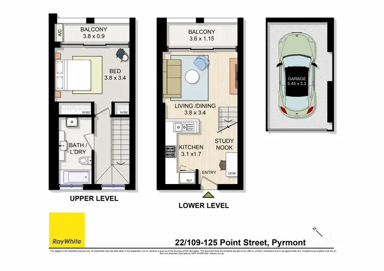 Floorplan of Homely apartment listing, 22/109-125 Point Street, Pyrmont NSW 2009
