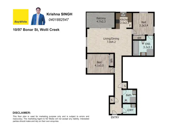 Floorplan of Homely unit listing, 10/97 Bonar Street, Wolli Creek NSW 2205
