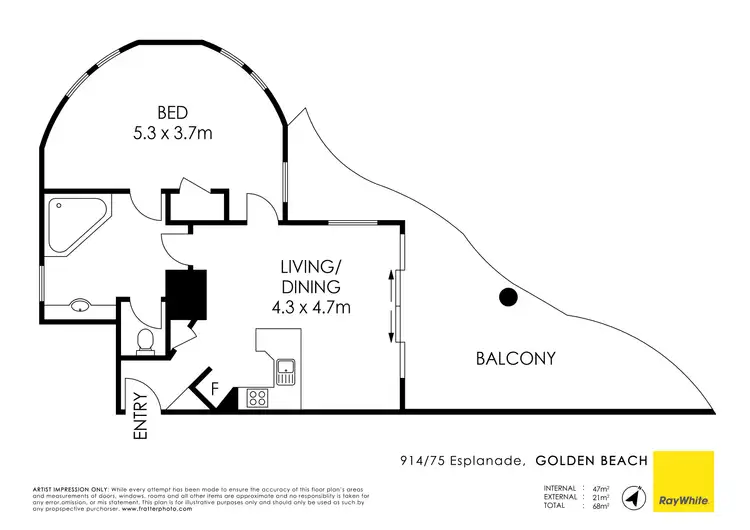 Floorplan of Homely unit listing, 914/75 Esplanade, Golden Beach QLD 4551