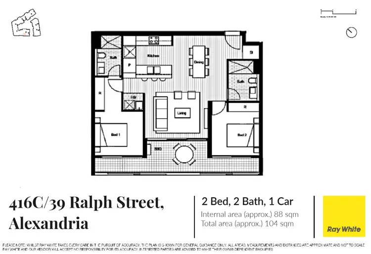 Floorplan of Homely apartment listing, 416C/39 Ralph Street, Alexandria NSW 2015