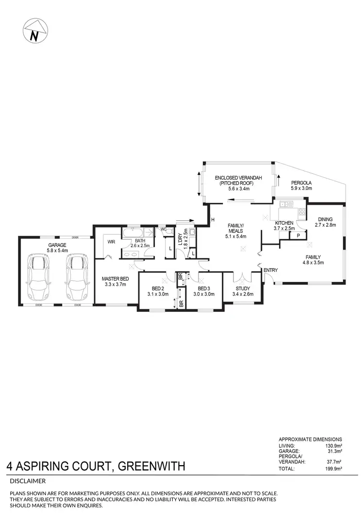 Floorplan of Homely house listing, 4 Aspiring Court, Greenwith SA 5125