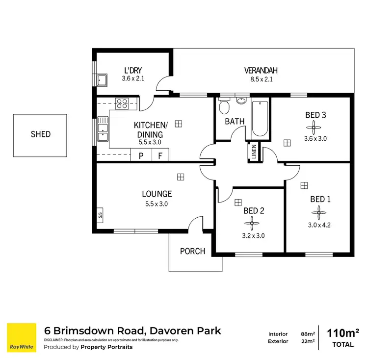Floorplan of Homely house listing, 6 Brimsdown Road, Davoren Park SA 5113