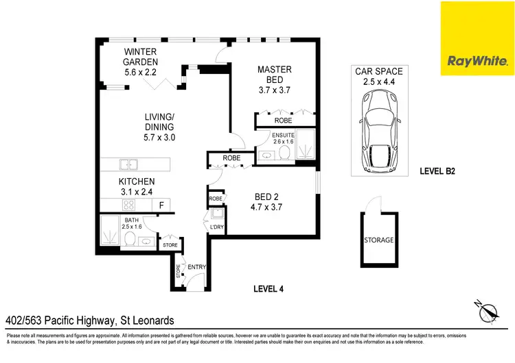 Floorplan of Homely unit listing, 402/563 Pacific Highway, St Leonards NSW 2065