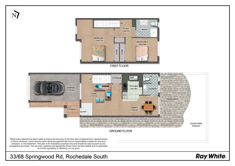 Floorplan of Homely townhouse listing, 33/68-72 Springwood Road, Rochedale South QLD 4123