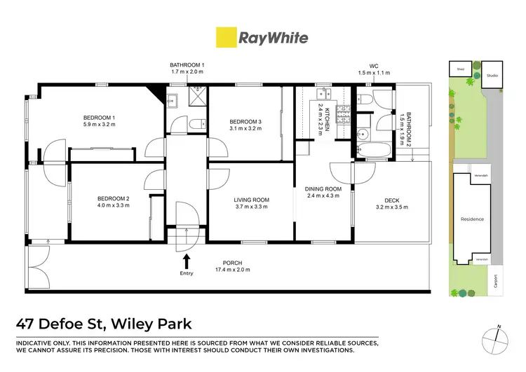 Floorplan of Homely house listing, 47 Defoe Street, Wiley Park NSW 2195