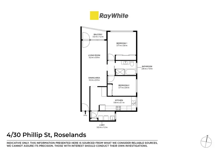 Floorplan of Homely apartment listing, 4/30 Phillip Street, Roselands NSW 2196