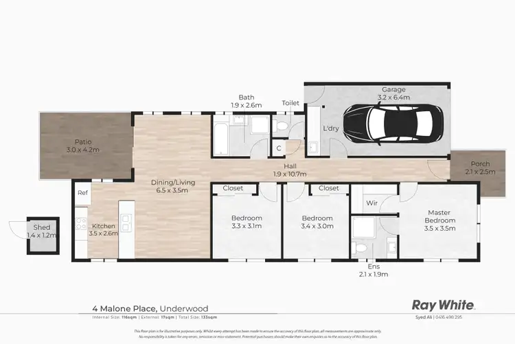 Floorplan of Homely house listing, 4 Malone Place, Underwood QLD 4119
