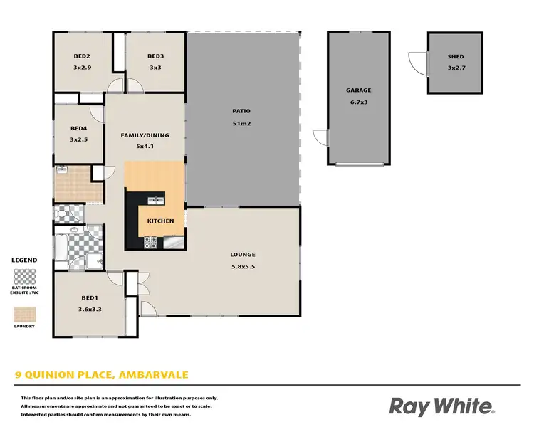 Floorplan of Homely house listing, 9 Quinion Place, Ambarvale NSW 2560