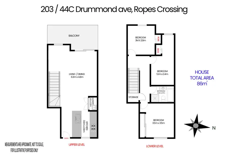 Floorplan of Homely unit listing, 203/44C Drummond Avenue, Ropes Crossing NSW 2760