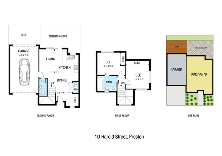 Floorplan of Homely townhouse listing, 1D Harold Street, Preston VIC 3072