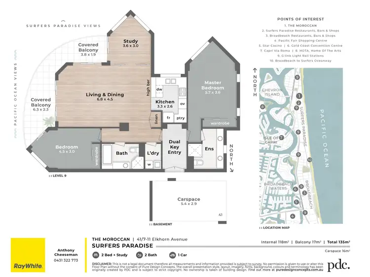 Floorplan of Homely apartment listing, 41/7-11 Elkhorn Avenue, Surfers Paradise QLD 4217