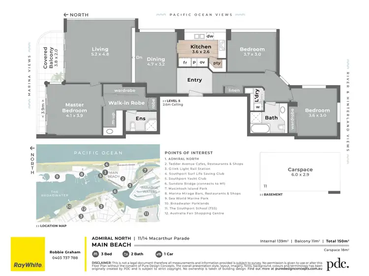Floorplan of Homely apartment listing, 11/14 Macarthur Parade, Main Beach QLD 4217