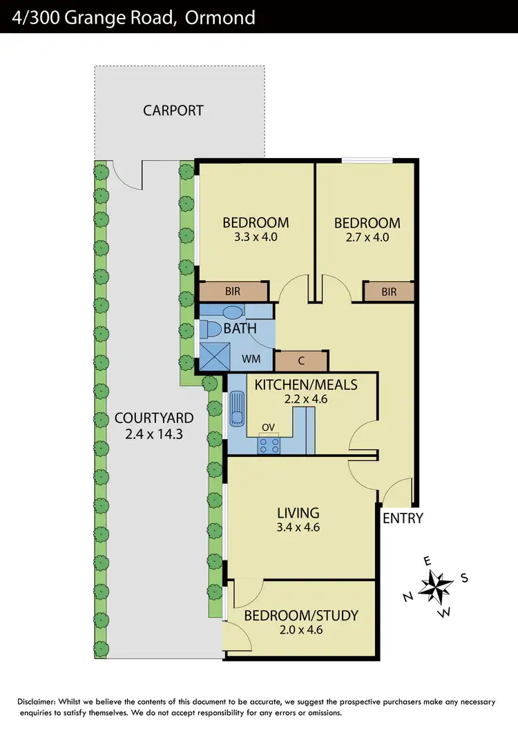 Floorplan of Homely apartment listing, 4/300 Grange Road, Ormond VIC 3204