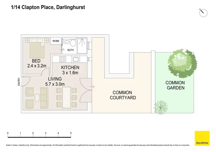 Floorplan of Homely apartment listing, 1/14 Clapton Place, Darlinghurst NSW 2010