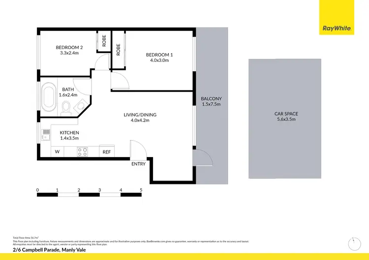 Floorplan of Homely apartment listing, 2/6 Campbell Parade, Manly Vale NSW 2093