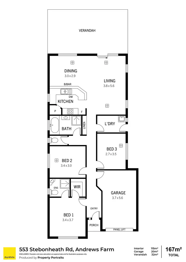 Floorplan of Homely house listing, 553 Stebonheath Road, Andrews Farm SA 5114