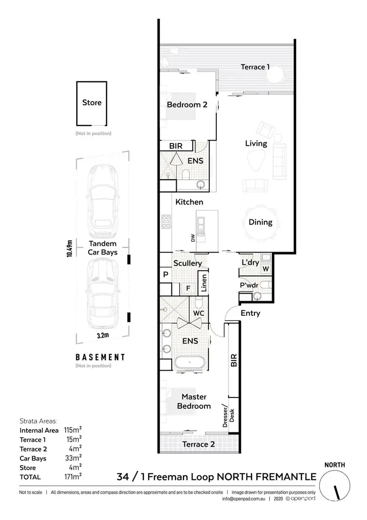 Floorplan of Homely apartment listing, 34/1 Freeman Loop, North Fremantle WA 6159