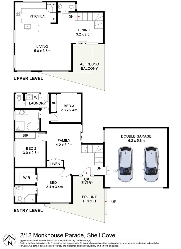 Floorplan of Homely semi-detached listing, 2/12 Monkhouse Parade, Shell Cove NSW 2529