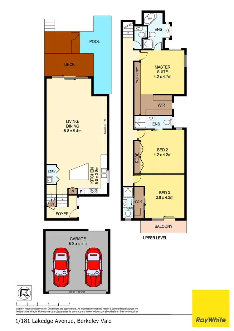 Floorplan of Homely semi-detached listing, 1/181 Lakedge Avenue, Berkeley Vale NSW 2261