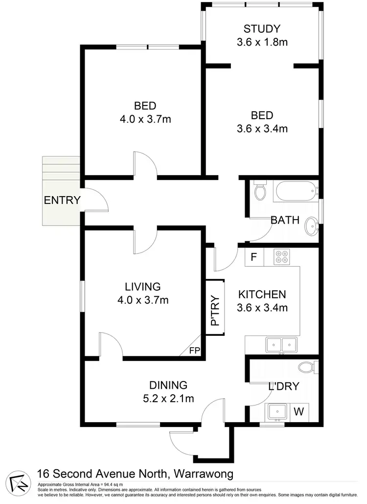 Floorplan of Homely house listing, 16 Second Avenue North, Warrawong NSW 2502