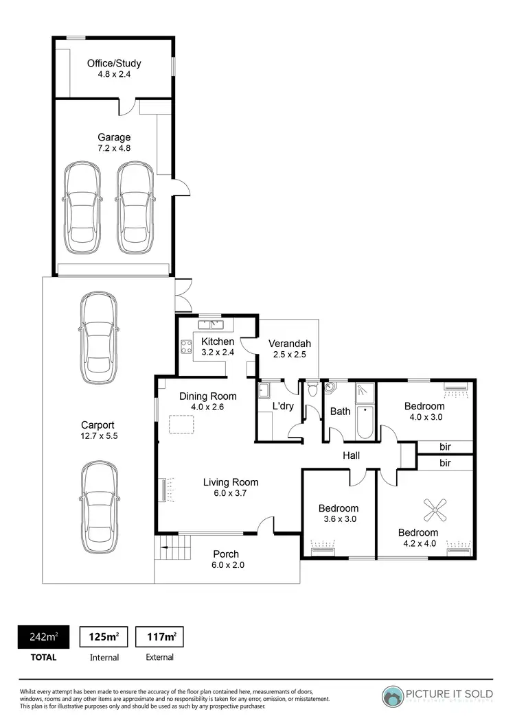 Floorplan of Homely house listing, 6 Binderi Crescent, Ingle Farm SA 5098