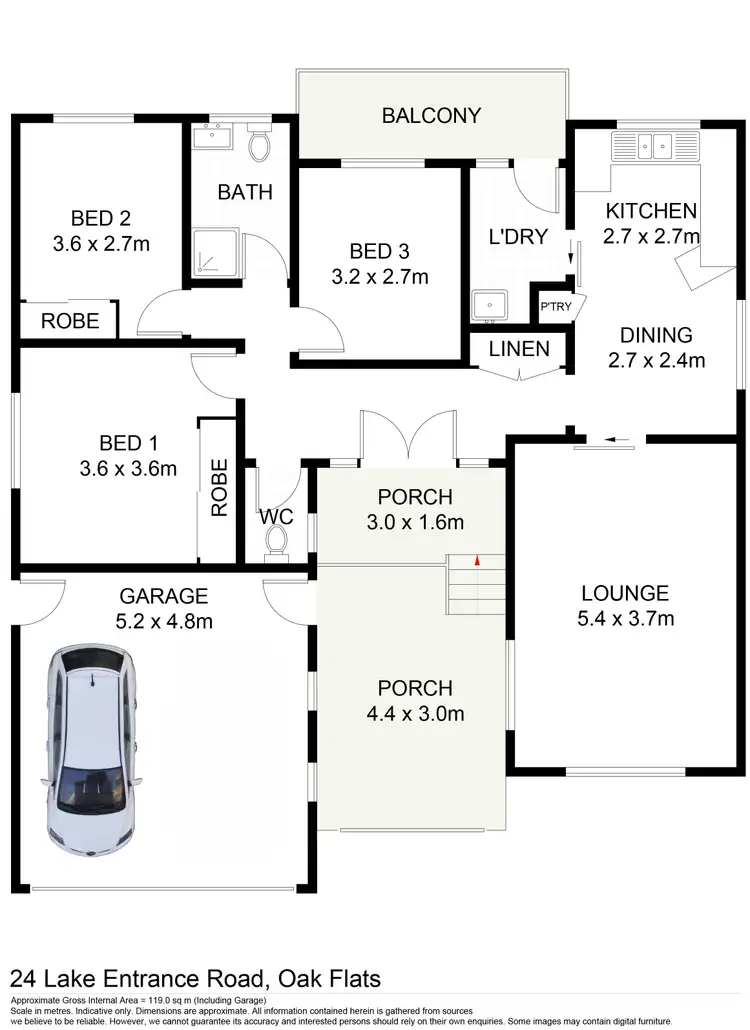 Floorplan of Homely house listing, 24 Lake Entrance Road, Oak Flats NSW 2529