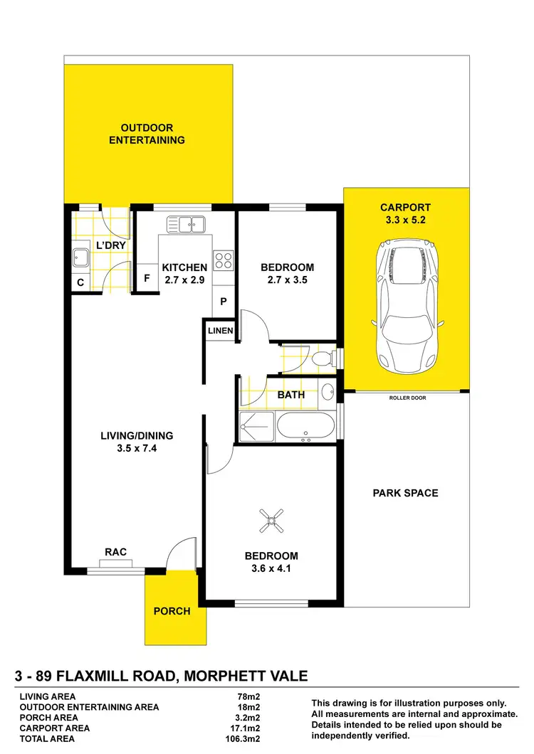 Floorplan of Homely unit listing, 3/89 Flaxmill Road, Morphett Vale SA 5162
