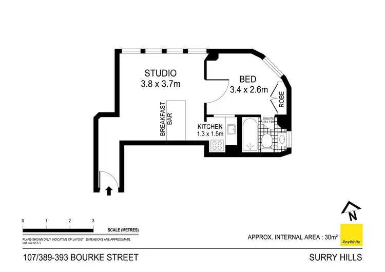 Floorplan of Homely apartment listing, 107/389 Bourke Street, Surry Hills NSW 2010