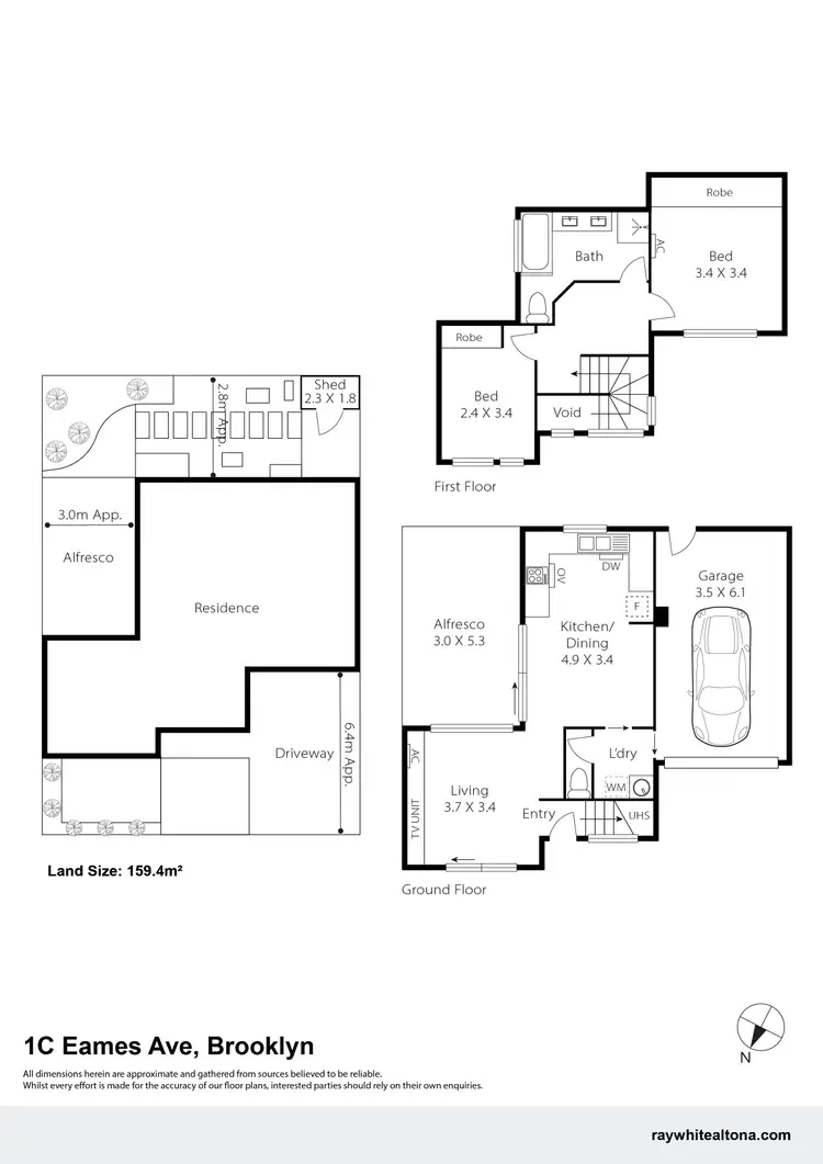 Floorplan of Homely townhouse listing, 1C Eames Avenue, Brooklyn VIC 3012