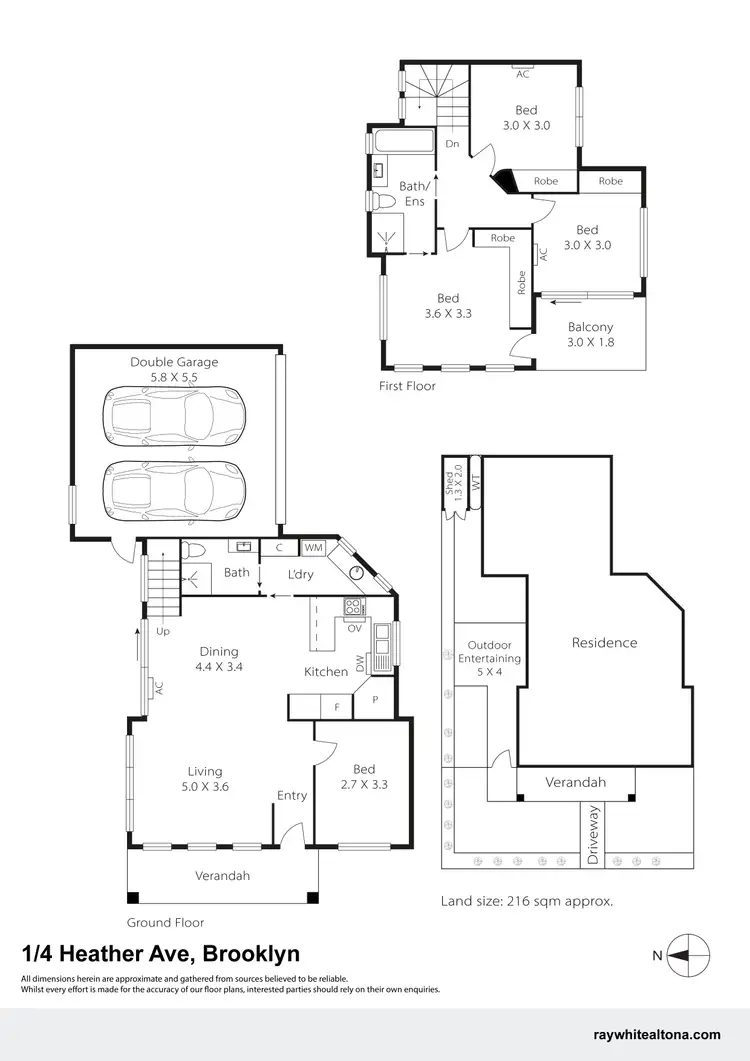 Floorplan of Homely townhouse listing, 1/4 Heather Avenue, Brooklyn VIC 3012