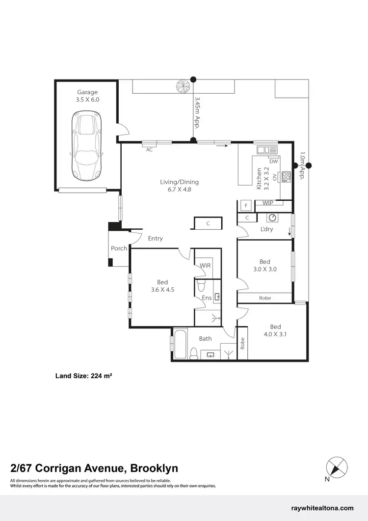 Floorplan of Homely unit listing, 2/67 Corrigan Avenue, Brooklyn VIC 3012