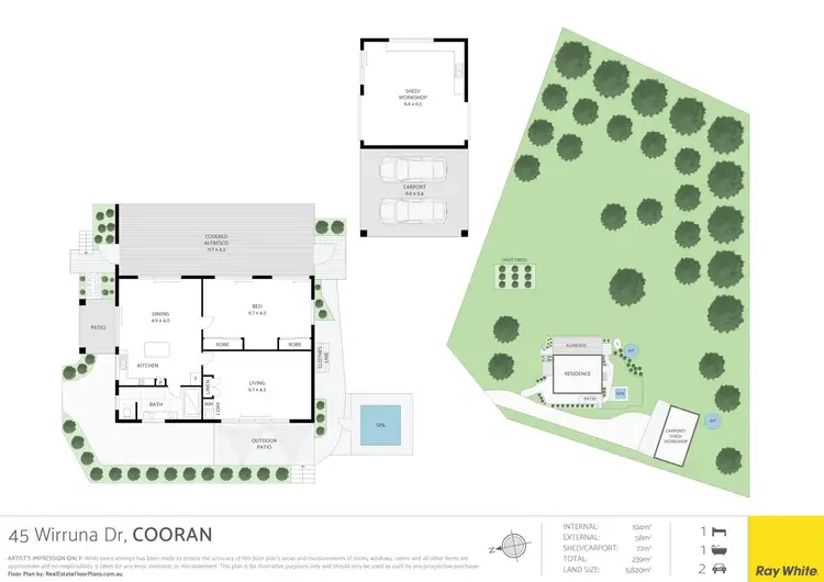 Floorplan of Homely rural property listing, 45 Wirruna Drive, Cooran QLD 4569