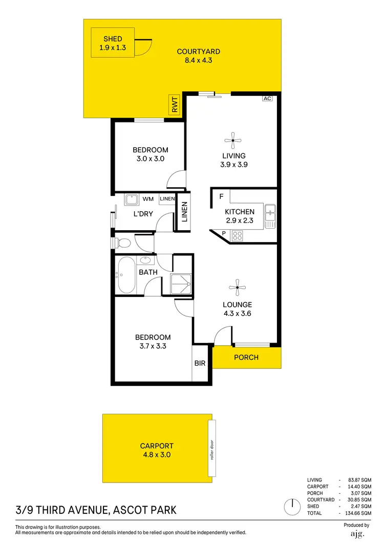 Floorplan of Homely unit listing, 3/9 Third Avenue, Ascot Park SA 5043