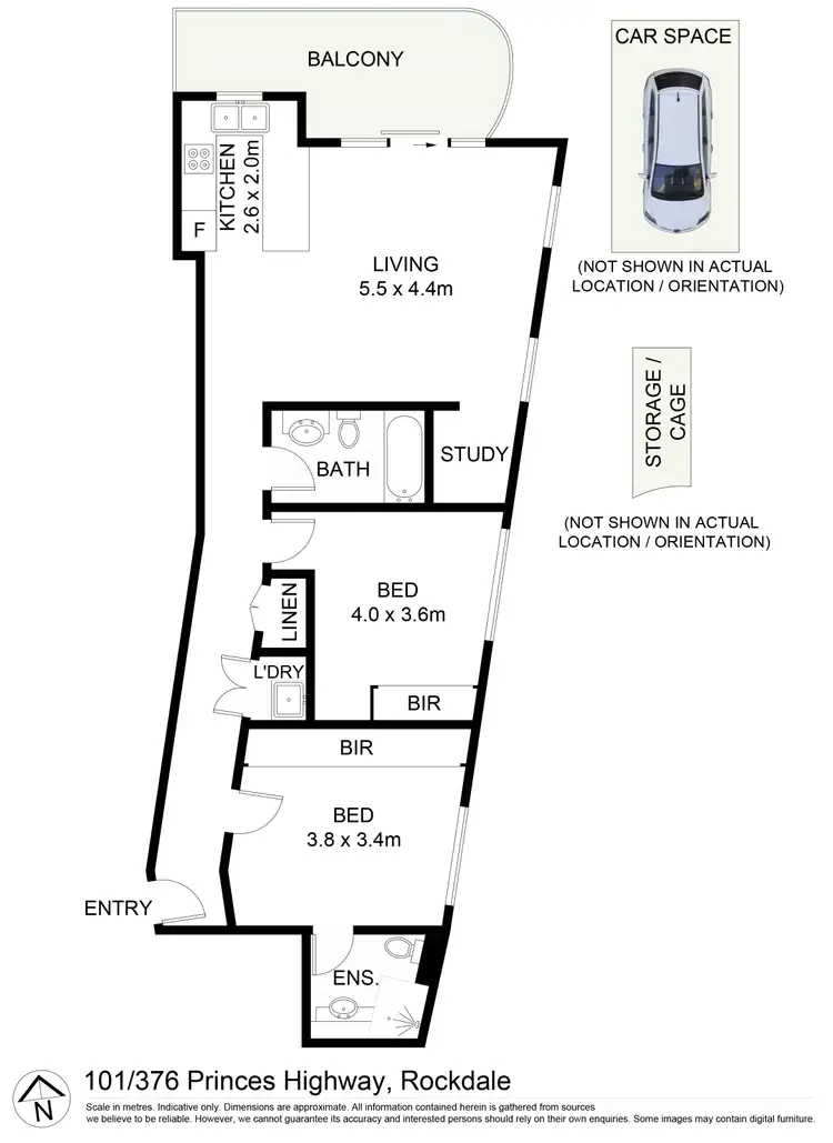 Floorplan of Homely apartment listing, 101/376 Princes Highway, Rockdale NSW 2216