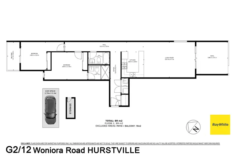 Floorplan of Homely apartment listing, G2/12 Woniora Road, Hurstville NSW 2220