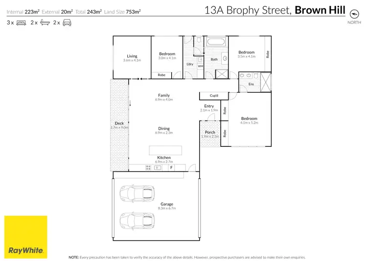 Floorplan of Homely house listing, 13A Brophy Street, Brown Hill VIC 3350