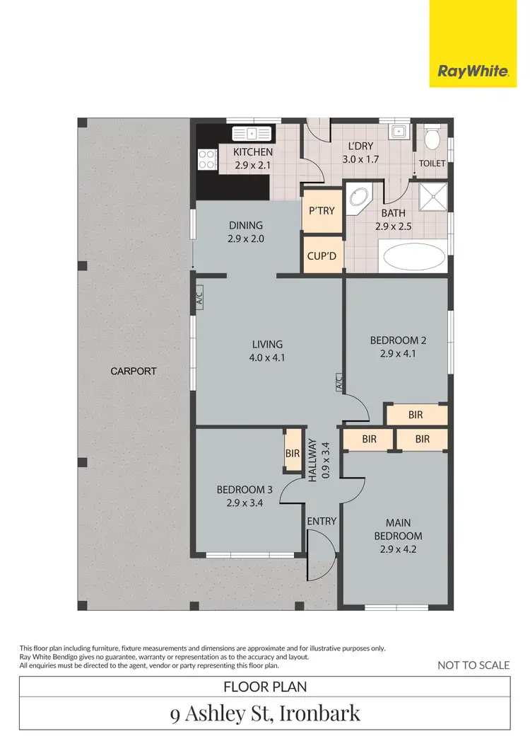 Floorplan of Homely house listing, 9 Ashley Street, Ironbark VIC 3550