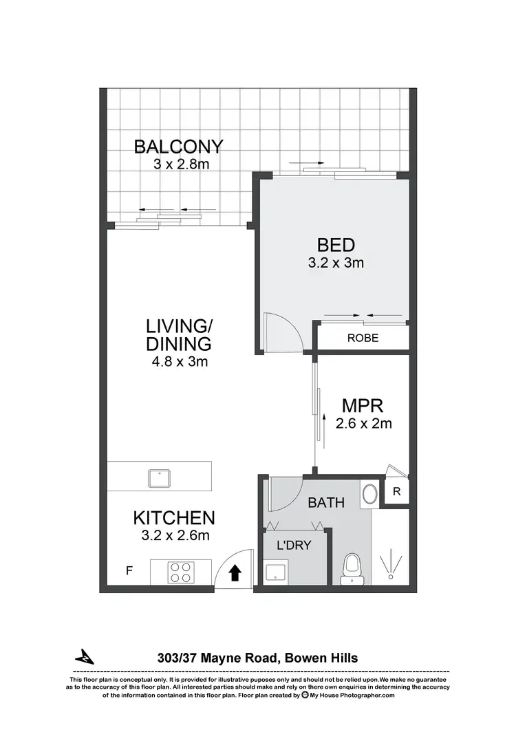 Floorplan of Homely apartment listing, 303/37 Mayne Road, Bowen Hills QLD 4006