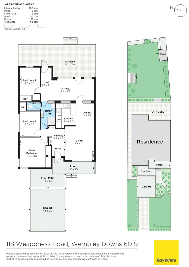 Floorplan of Homely semi-detached listing, 118 Weaponess Road, Wembley Downs WA 6019