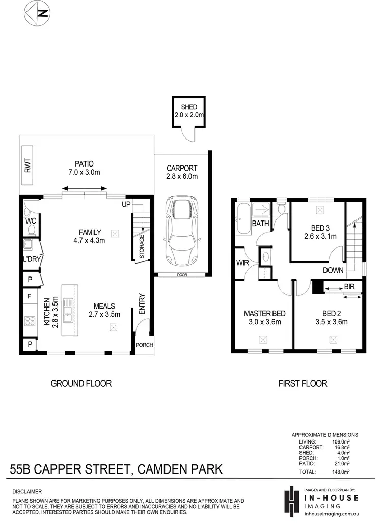 Floorplan of Homely townhouse listing, 55B Capper Street, Camden Park SA 5038
