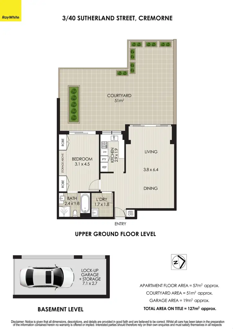 Floorplan of Homely apartment listing, 3/40 Sutherland Street, Cremorne NSW 2090