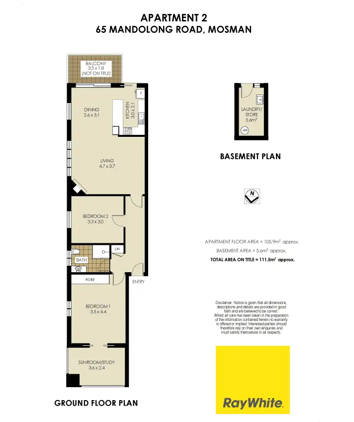 Floorplan of Homely apartment listing, 2/65 Mandolong Road, Mosman NSW 2088