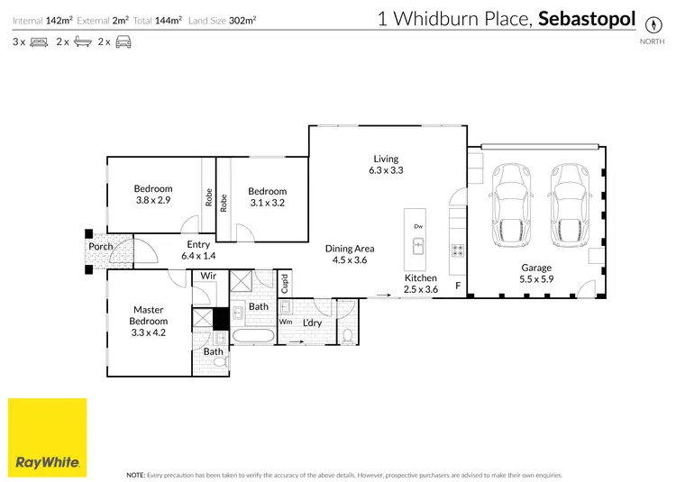 Floorplan of Homely house listing, 1 Whidburn Place, Sebastopol VIC 3356