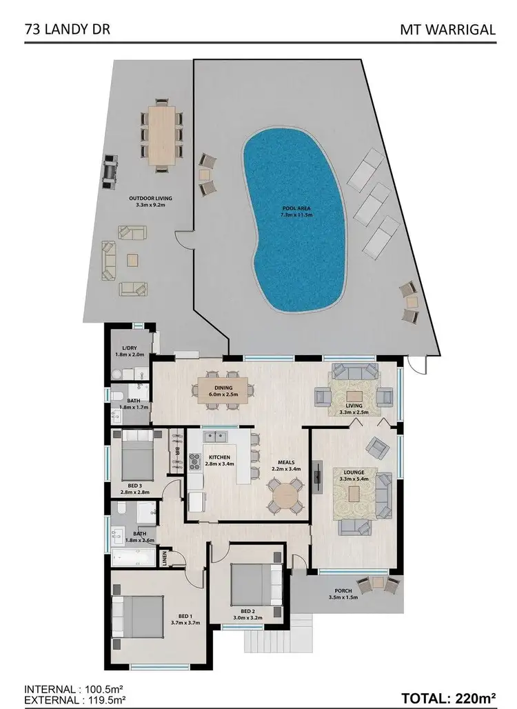 Floorplan of Homely house listing, 73 Landy Drive, Mount Warrigal NSW 2528