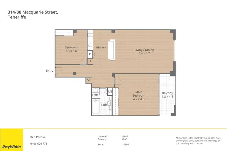 Floorplan of Homely apartment listing, 314/88 Macquarie Street, Teneriffe QLD 4005