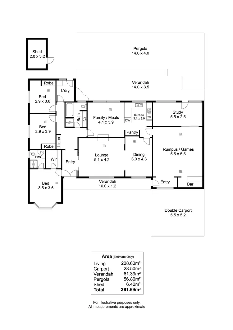 Floorplan of Homely house listing, 8 Woodley Road, Fulham Gardens SA 5024
