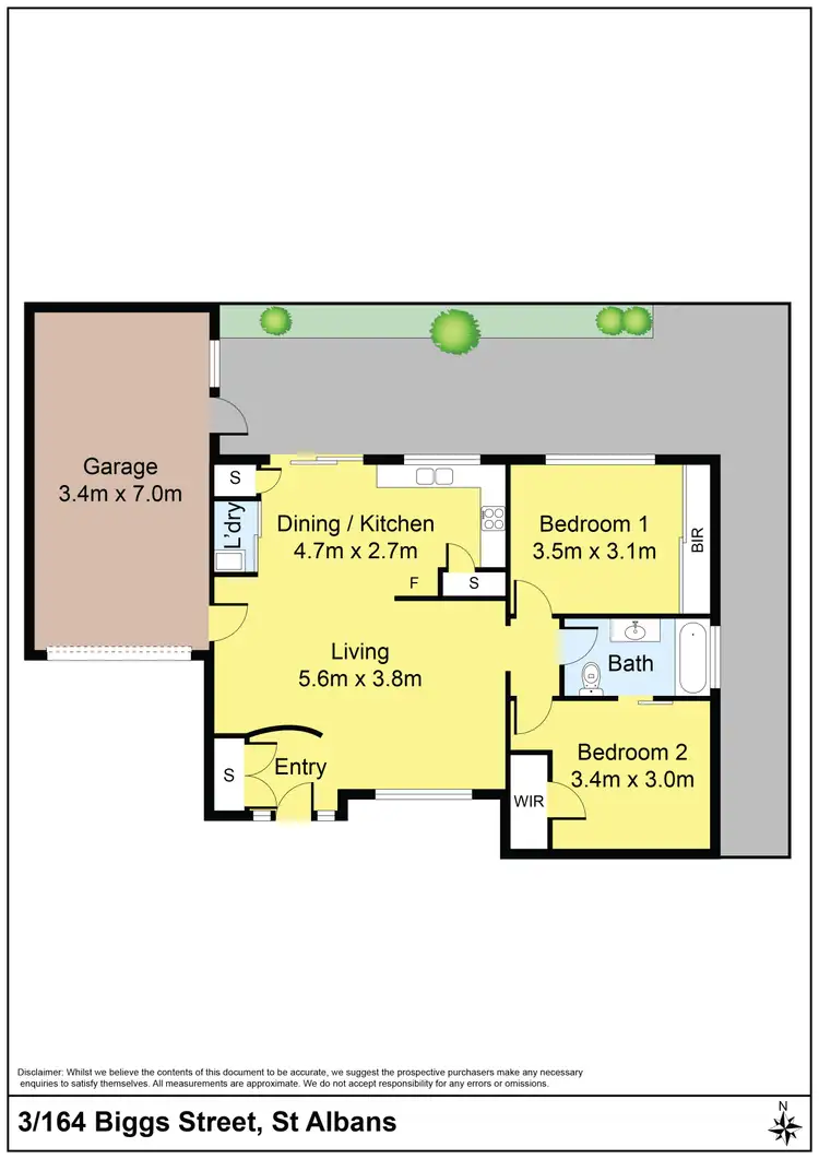 Floorplan of Homely unit listing, 3/164 Biggs Street, St Albans VIC 3021