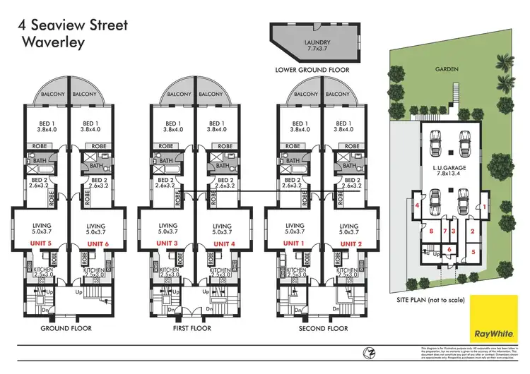 Floorplan of Homely block of units listing, 1-6/4 Seaview Street, Waverley NSW 2024
