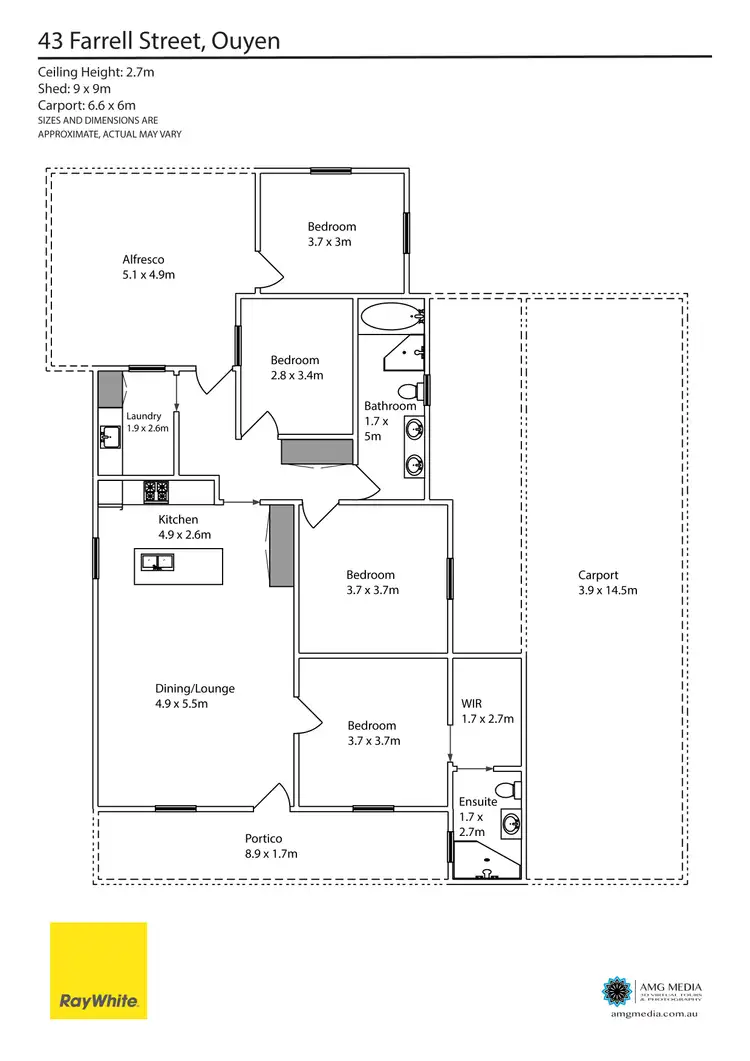 Floorplan of Homely house listing, 43 Farrell Street, Ouyen VIC 3490