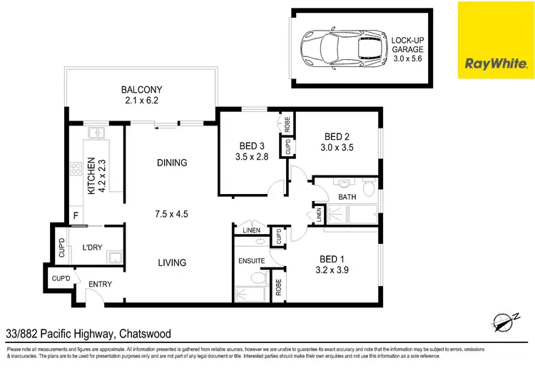 Floorplan of Homely unit listing, 33/882 Pacific Highway (rear of the block), Chatswood NSW 2067